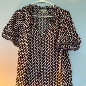 Printed short sleeve blouse